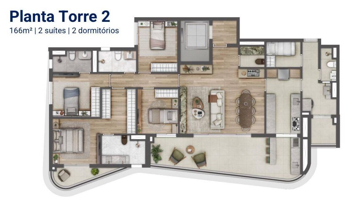 2 suítes | 2 dormitórios